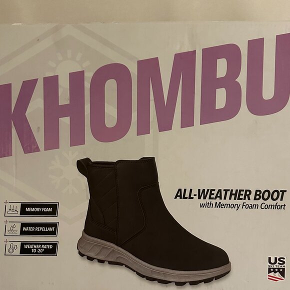 Khombu Women's Dusk All Weather Boot Size 9 Black Memory Foam Comfort (NEW) - Picture 6 of 16